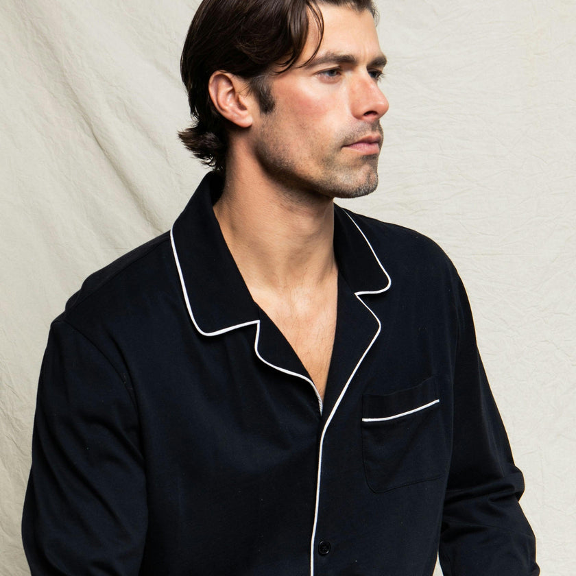 Men's Pima Pajama Set in Black