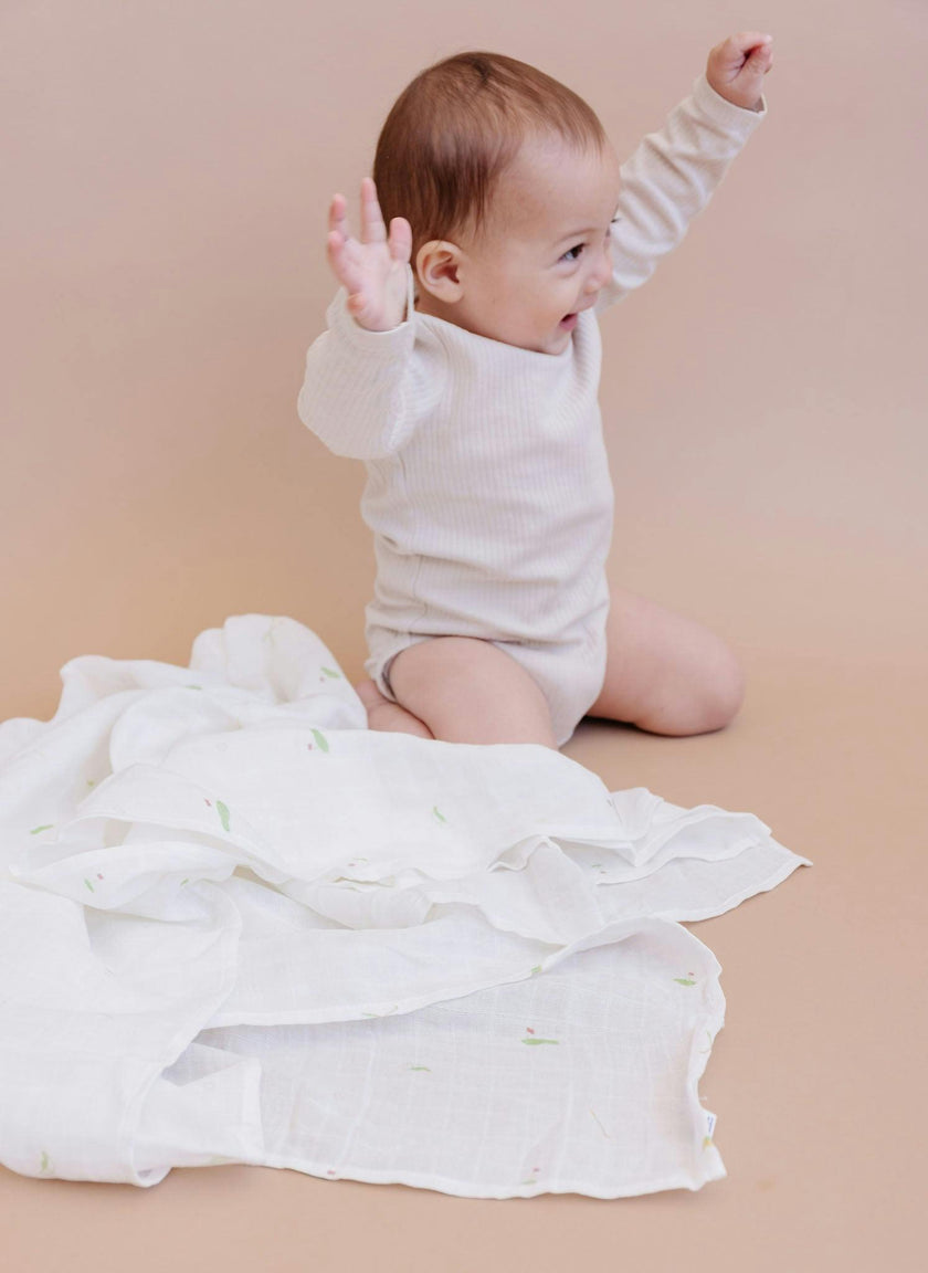 Organic Muslin Swaddle Set - Green