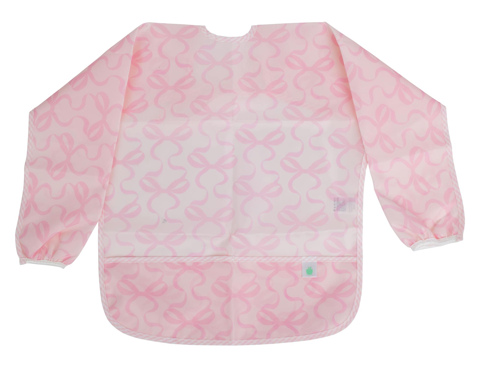 The Cover Everything Bib in Bows on Pink