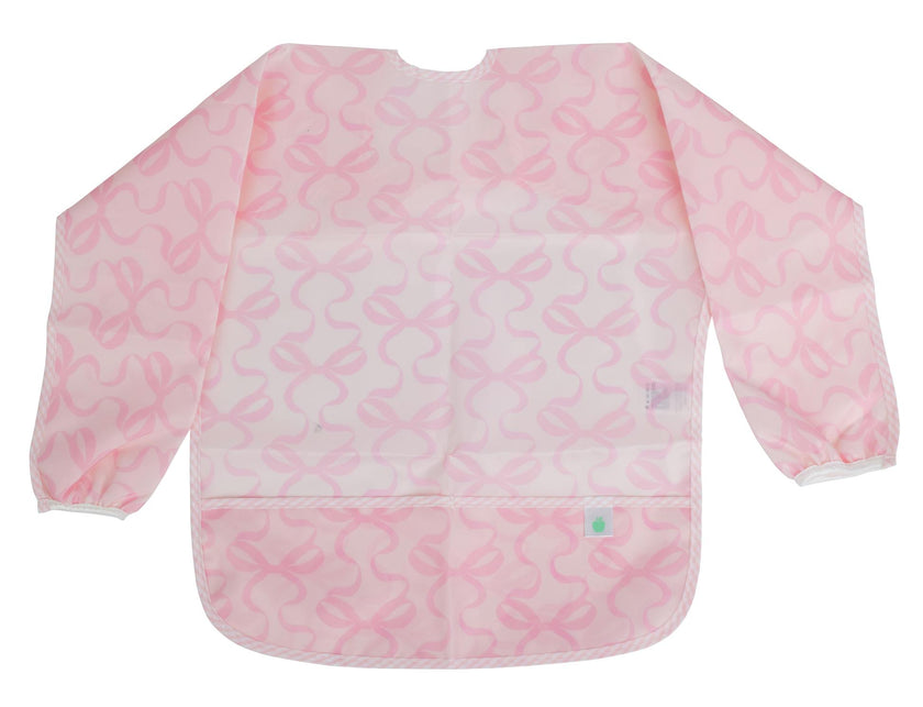The Cover Everything Bib in Bows on Pink
