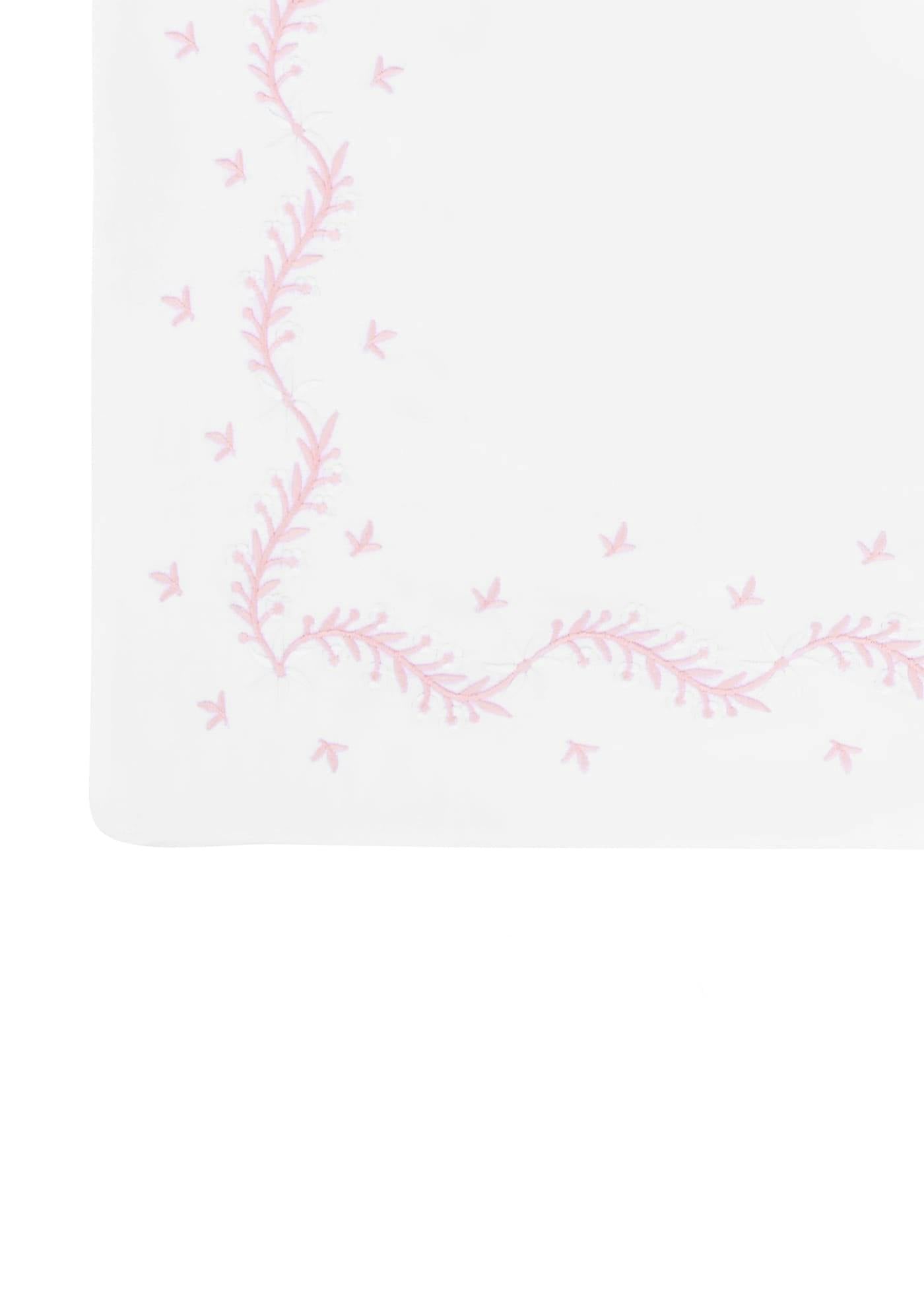 Embroidered Crib Sheet - Blush