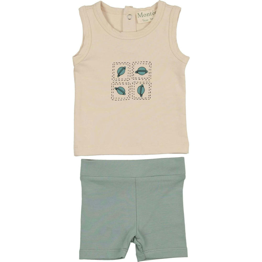 Boys Boxy Belt Bag Sleeveless Tee & Short Set
