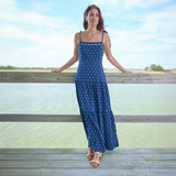 Womens Marilyn Dress - Navy Dot