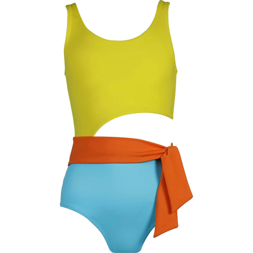 Kylie Sleeveless Cut-Out Belted Swimsuit