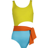 Kylie Sleeveless Cut-Out Belted Swimsuit