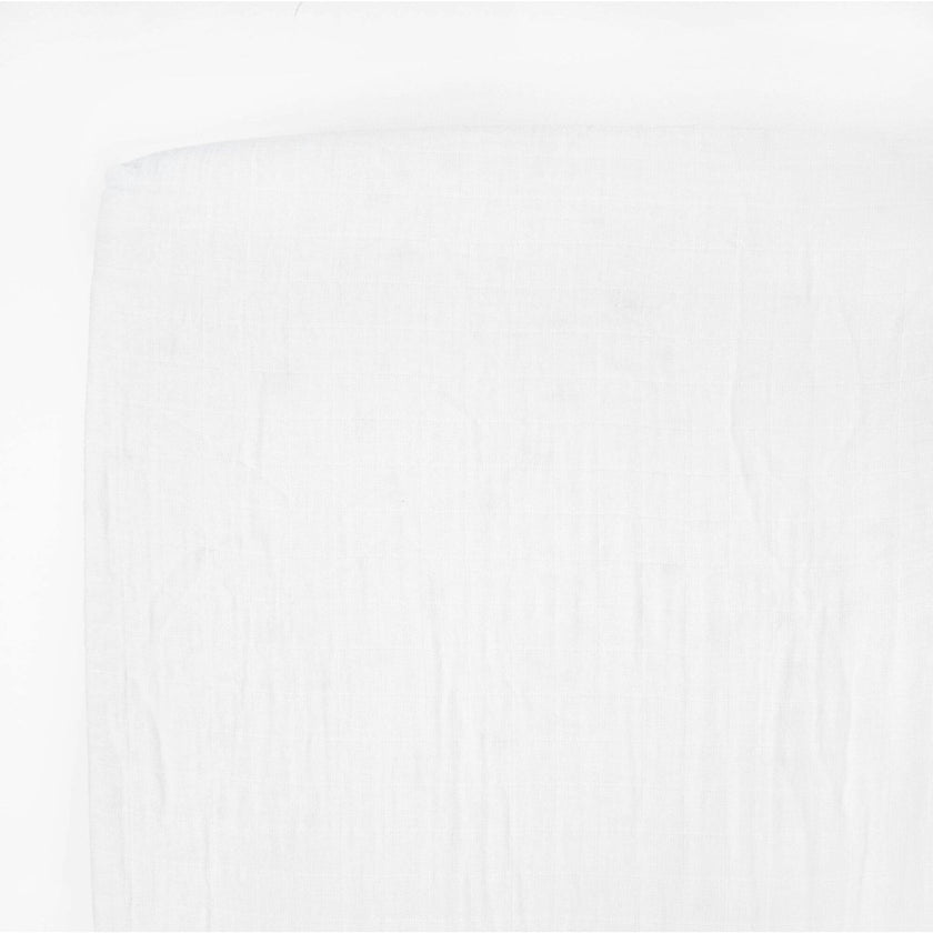 Organic Cotton Muslin Crib Sheet - White