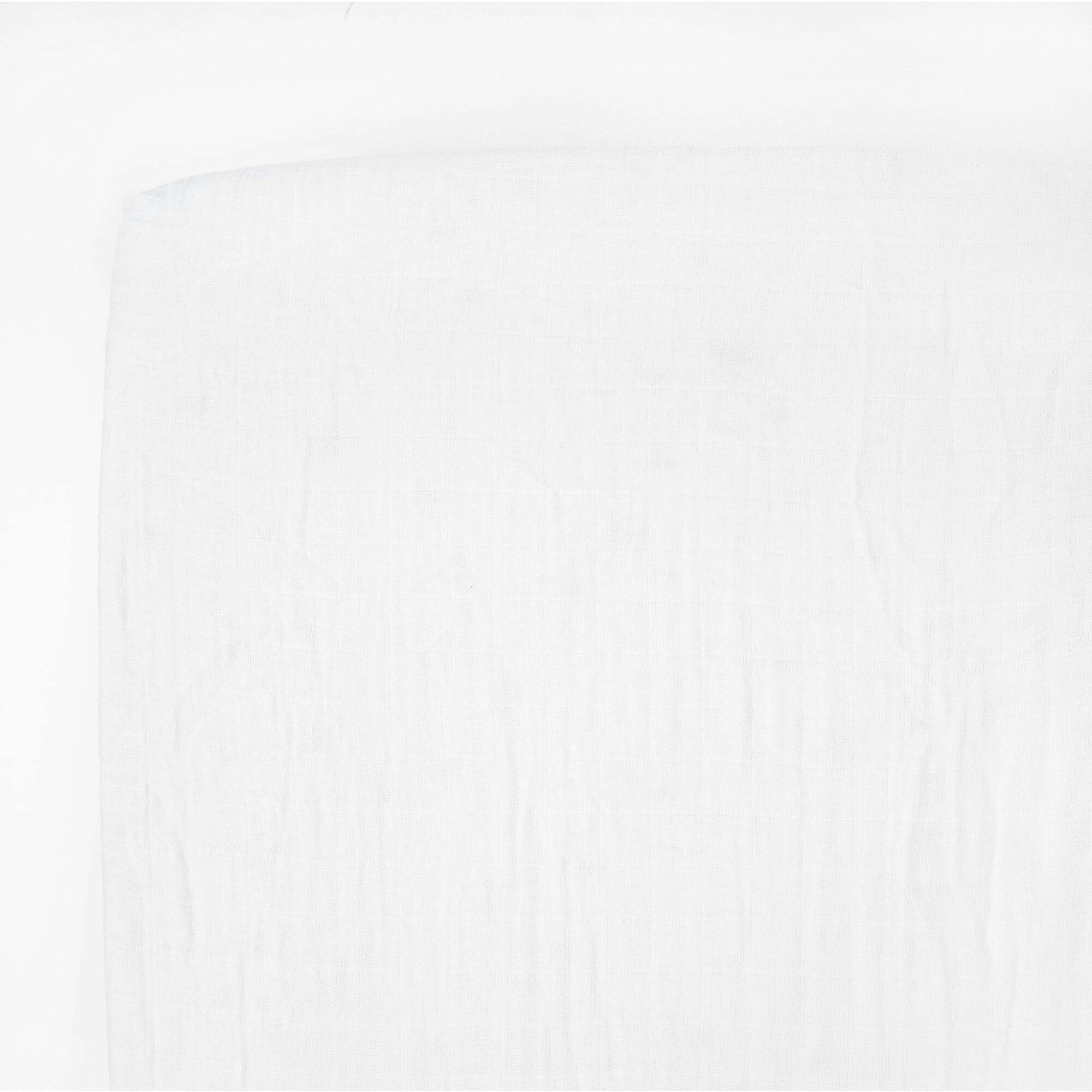 Organic Cotton Muslin Crib Sheet - White