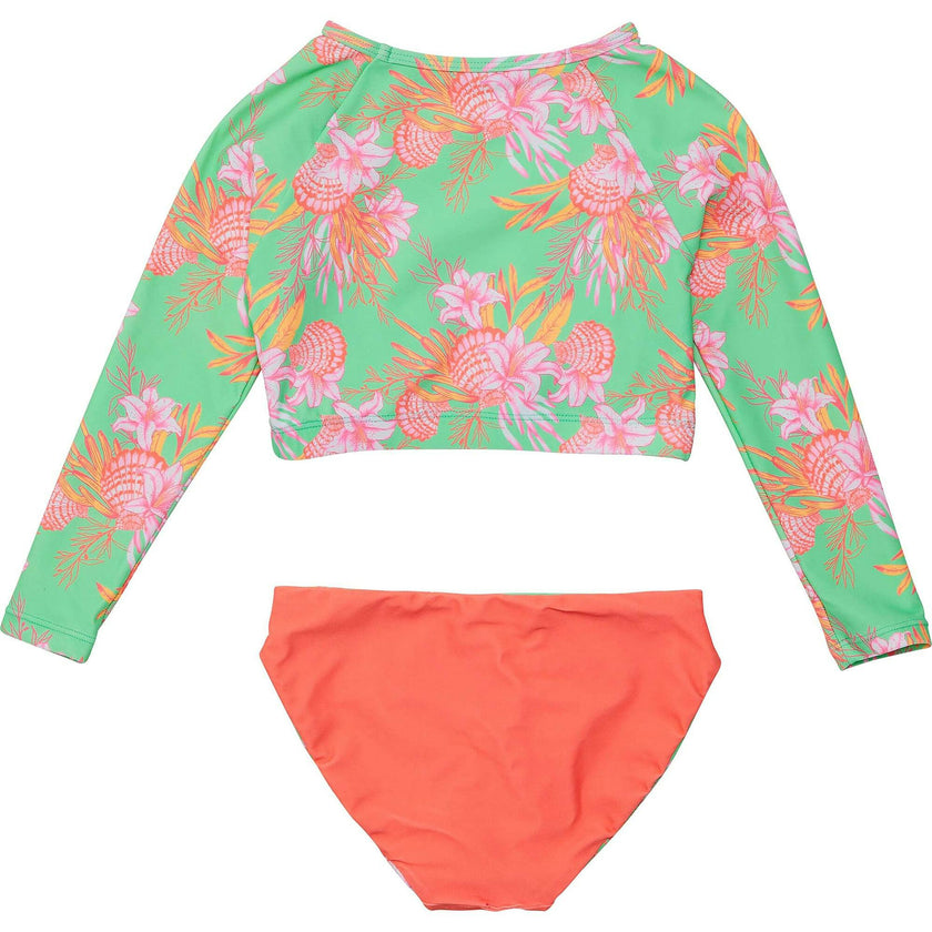 UPF50+ Sustainable Reversible Crop Long Sleeve UPF50+ Rashguard & Bottom Set