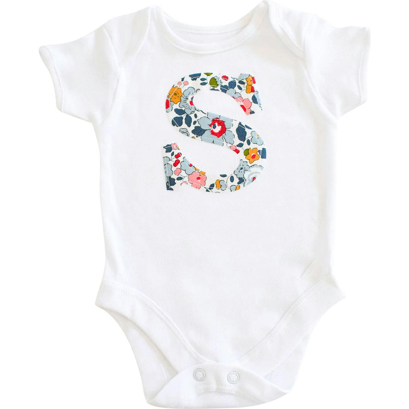 Liberty of London Personalised Short Sleeve Bodysuit, White