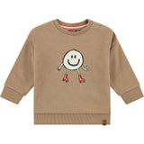 Crew Neck Neon Smiling Character Print Sweatshirt