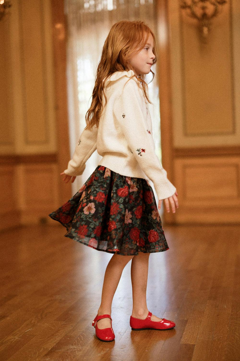 Mini Vanessa Skirt in Moody Christmas Flora