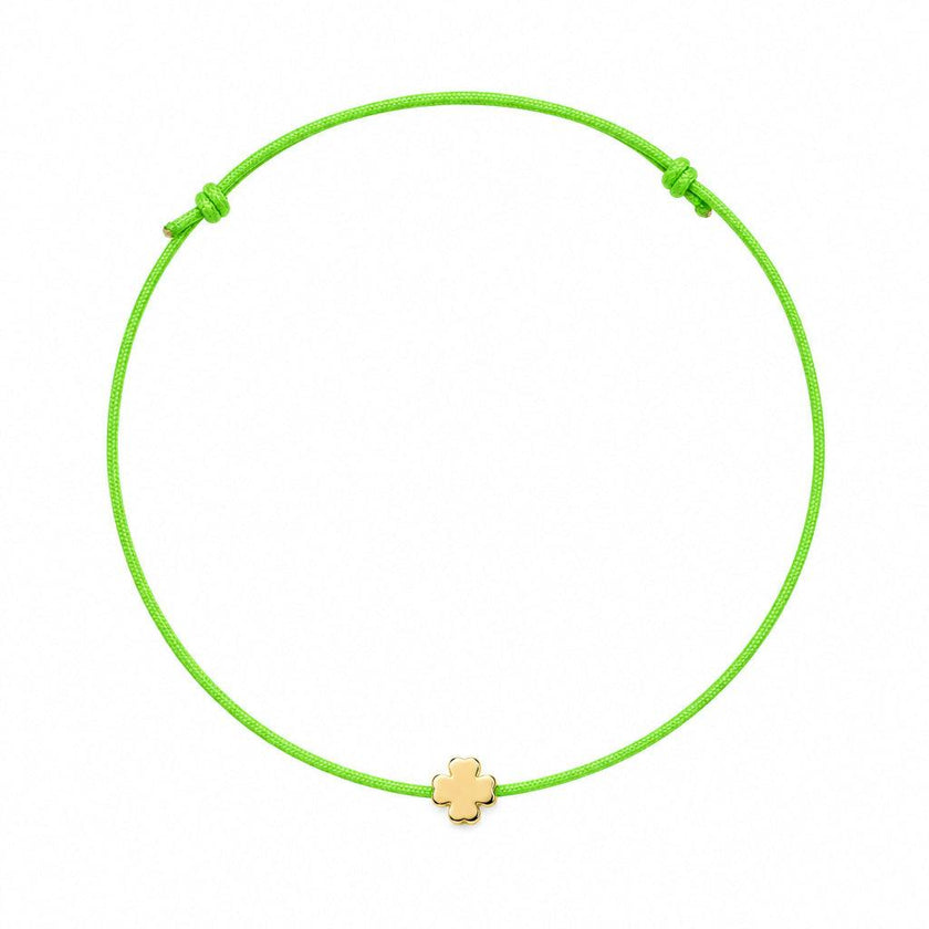 Gold Clover Hematite Charm Bracelet