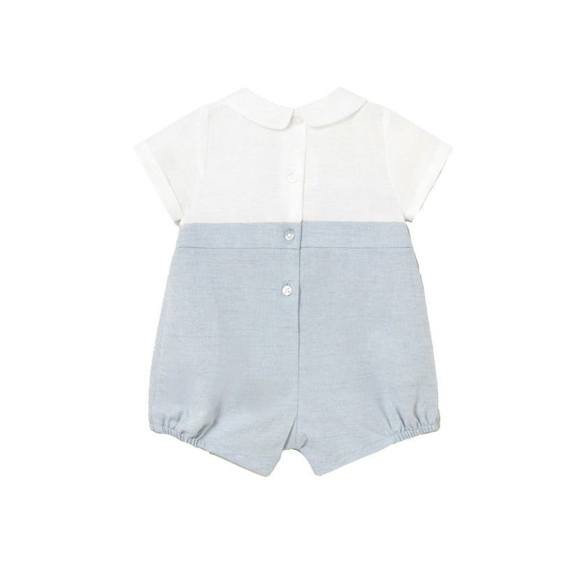 Light Blue Romper with Peter Pan Collar