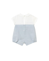 Light Blue Romper with Peter Pan Collar