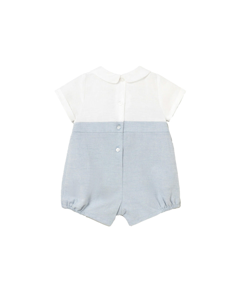 Light Blue Romper with Peter Pan Collar