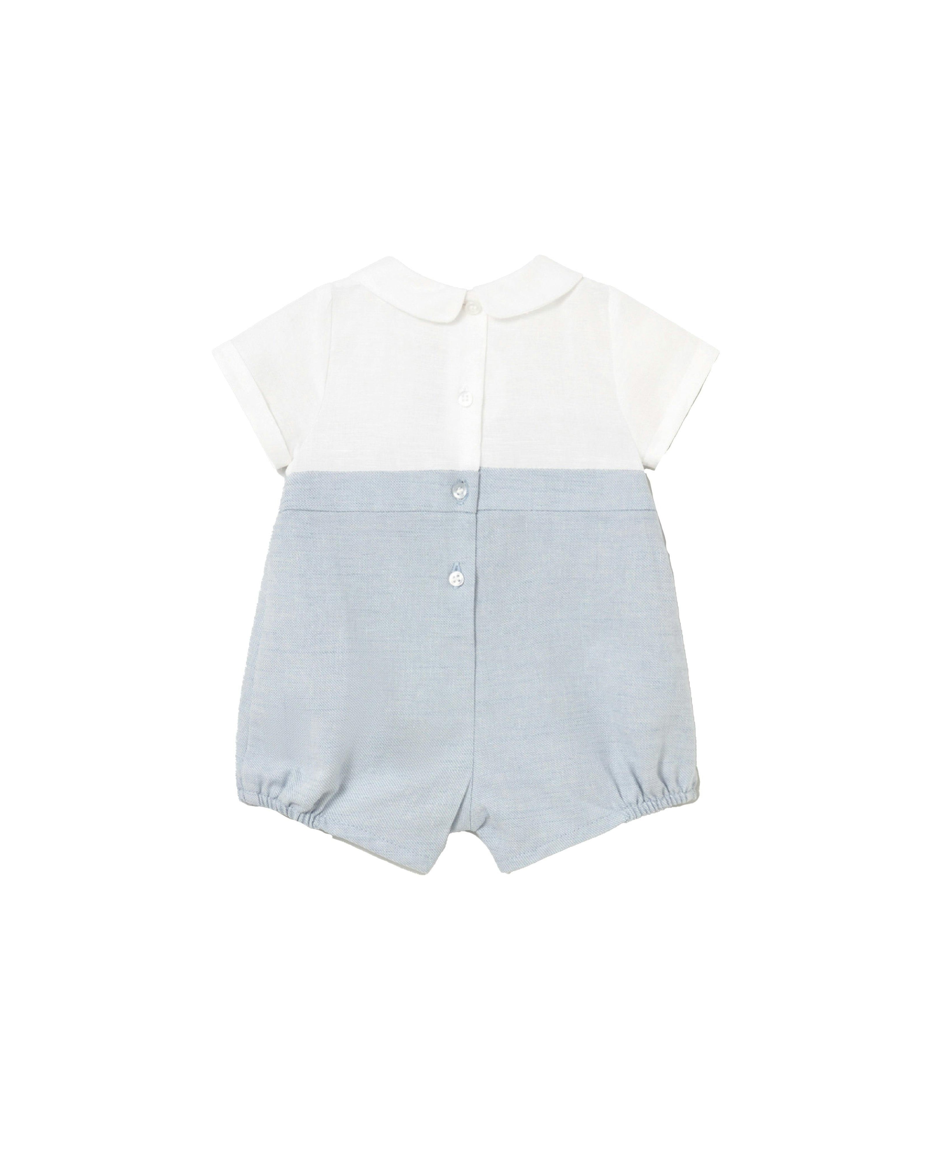 Light Blue Romper with Peter Pan Collar