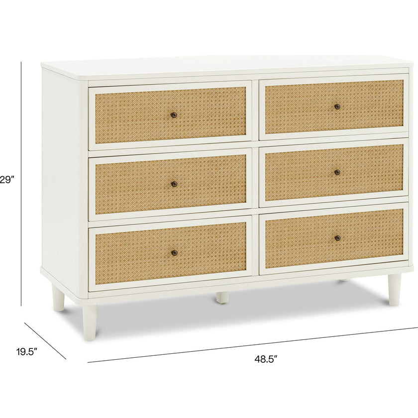 Marin with Cane 6 Drawer Dresser