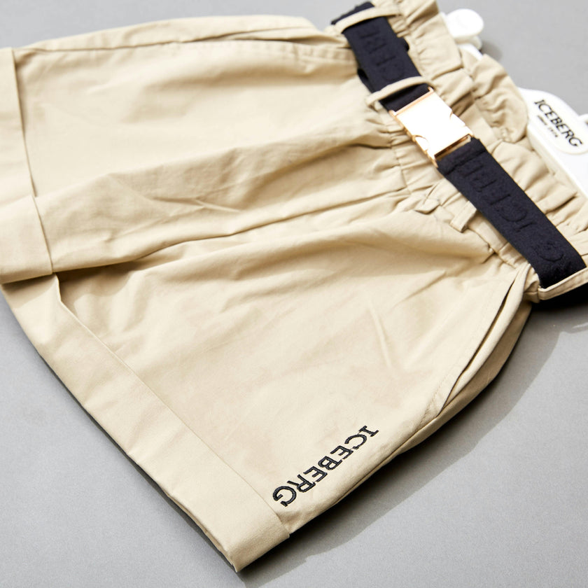 ICEBERG Paperbag High-Waisted Shorts with Belt