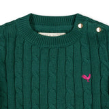 Organic Crew Neck Cable Sweater