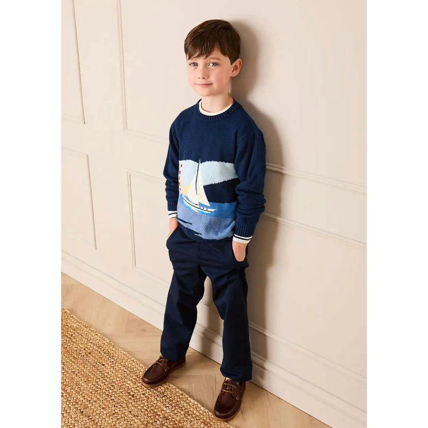 Seaside Postcard Knitted Jumper in Navy (18mths-6yrs)