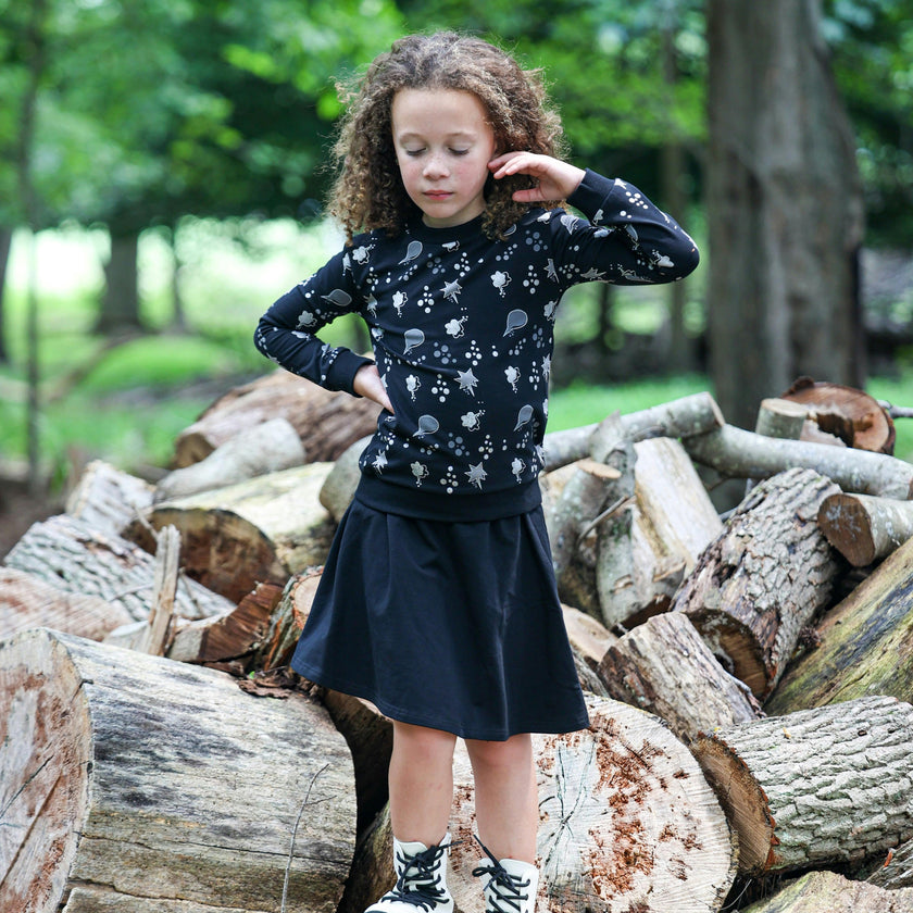 Girls Super Bubble Ribbed Crew Neck Sweater Top