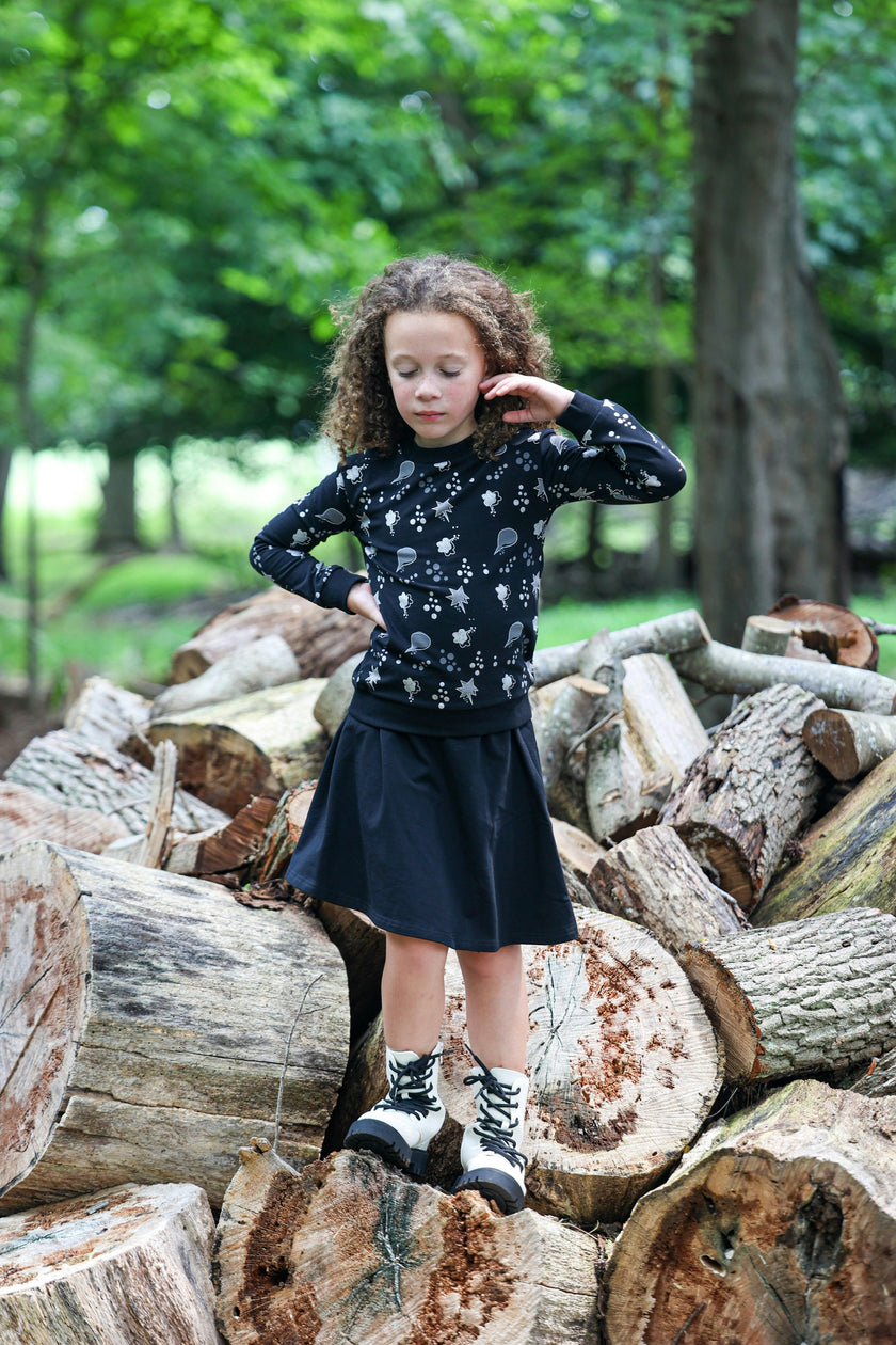 Girls Super Bubble Ribbed Crew Neck Sweater Top