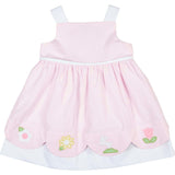 Seersucker Check Dress W/Flowers & DUPLICATE