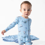 Shark School Bamboo Convertible Footie