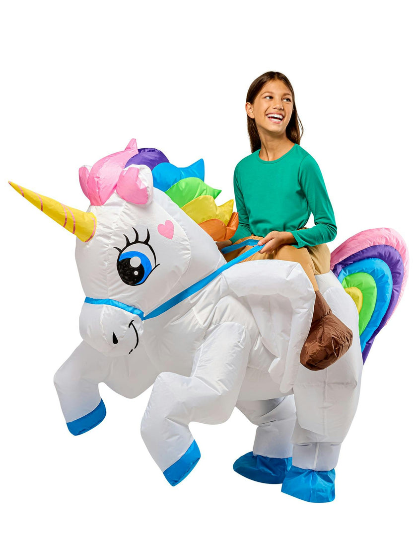 Kids' Ride on Unicorn Light Up Inflatable Costume