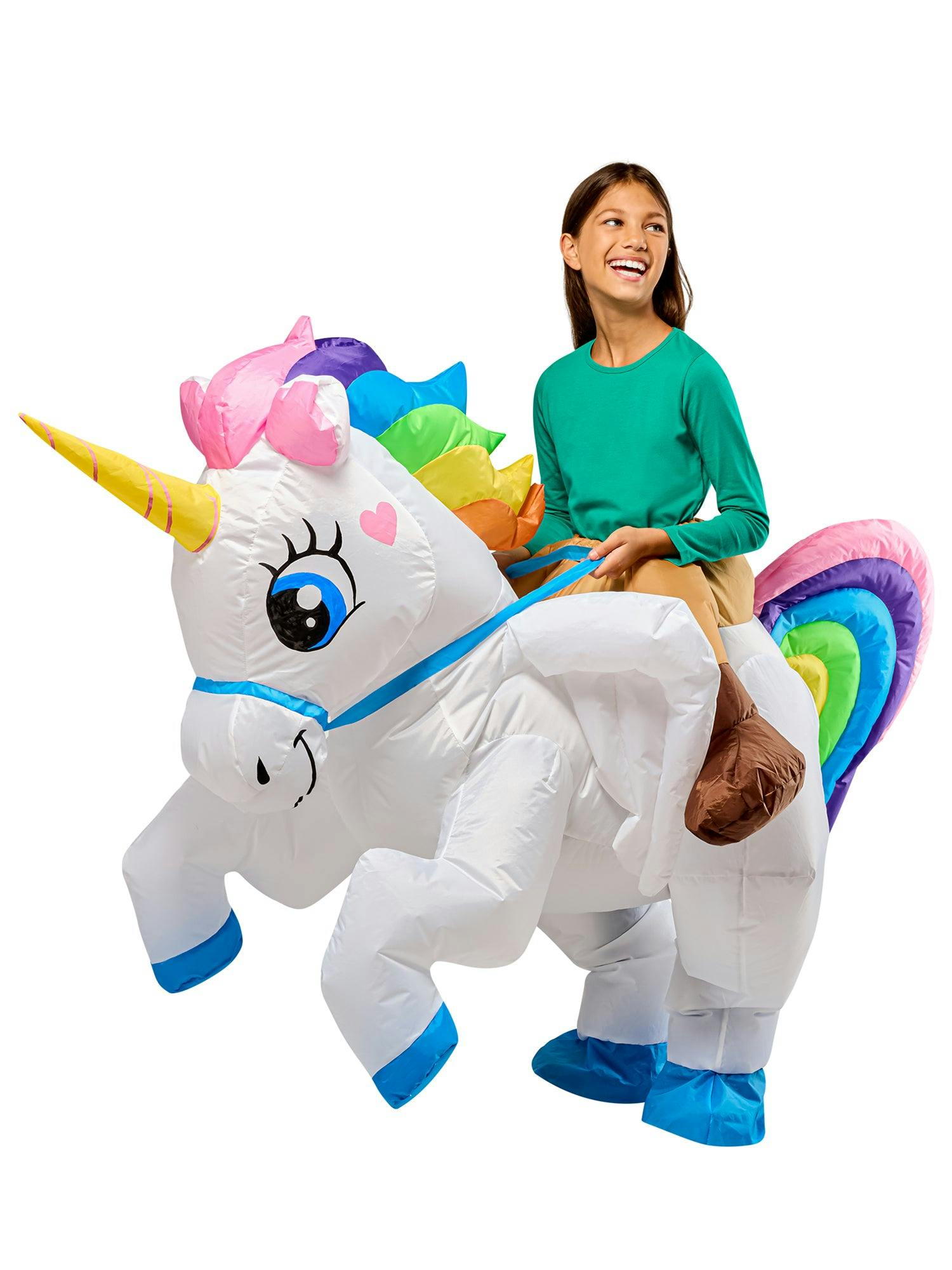 Kids' Ride on Unicorn Light Up Inflatable Costume