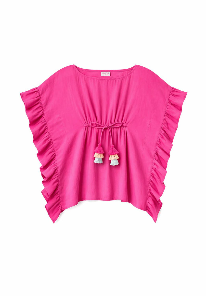 Girl's Tassel Kaftan, Hot Pink | LEA