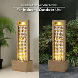 Teamson Home Coastal Seashells Design Outdoor Water Fountain with Warm Glow Lighting
