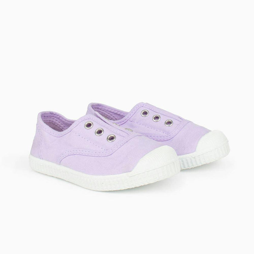 Hampton Canvas Plum Plimsolls in Lavender