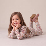 Organic Ruffle Sleeve Top Set of 2 - Woodland Sprig + Taupe
