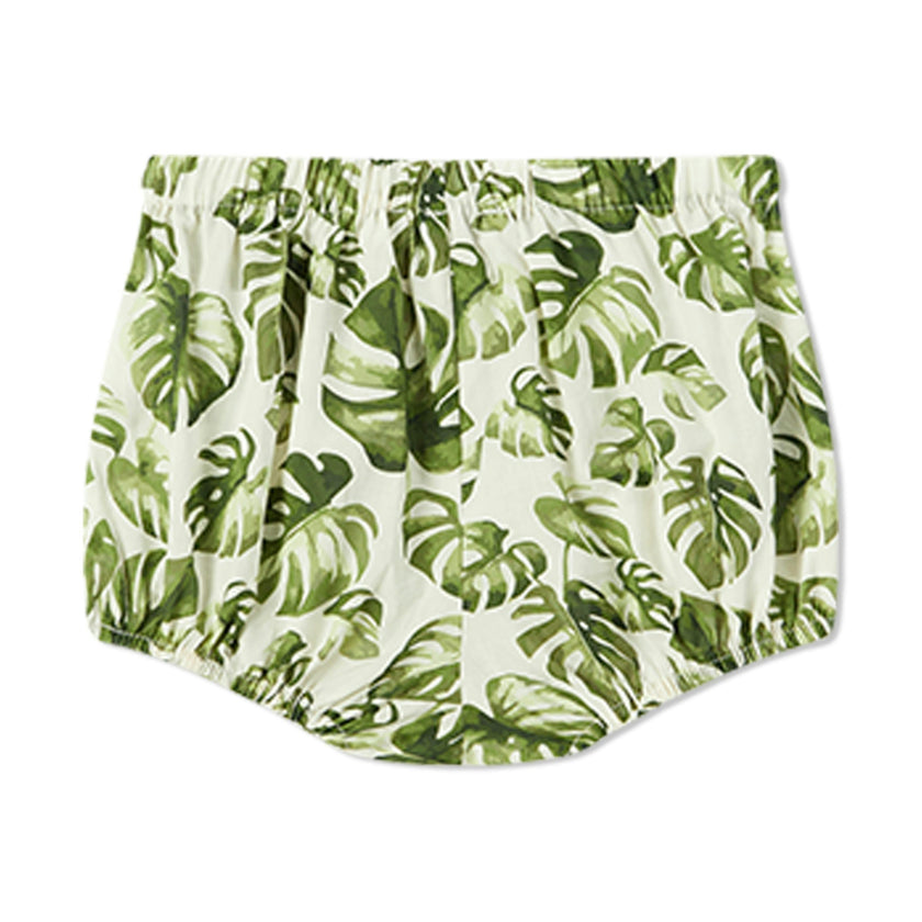 Island Leaf Ruffle Dress & Bloomers