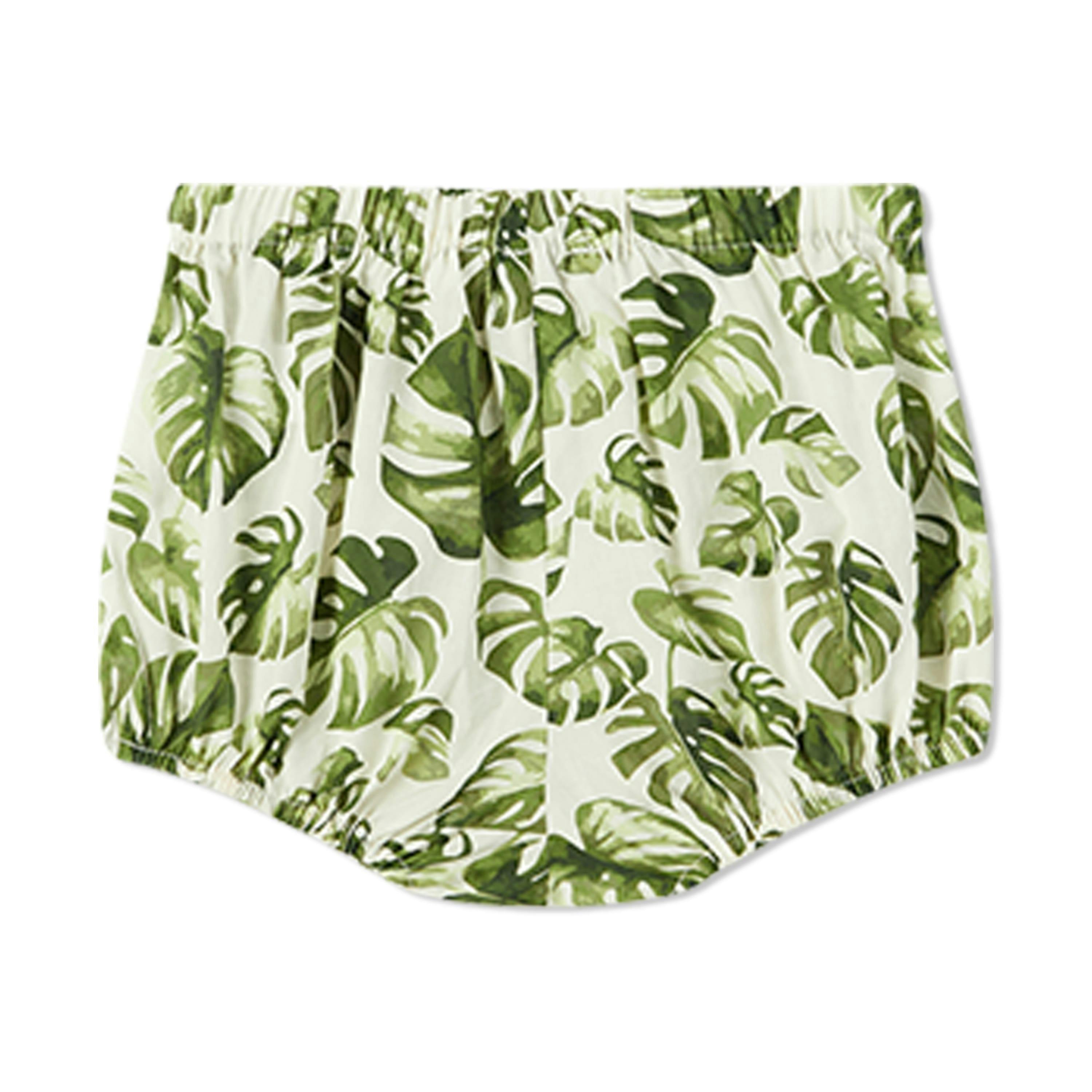 Island Leaf Ruffle Dress & Bloomers