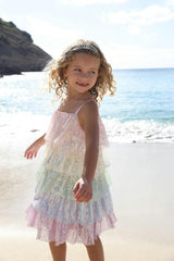 Rainbow Sequin Tiered Dress