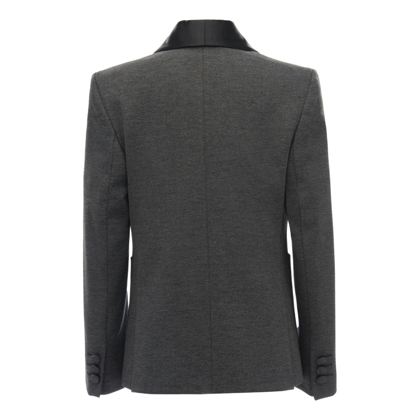 Gray Shawl Lapel Blazer