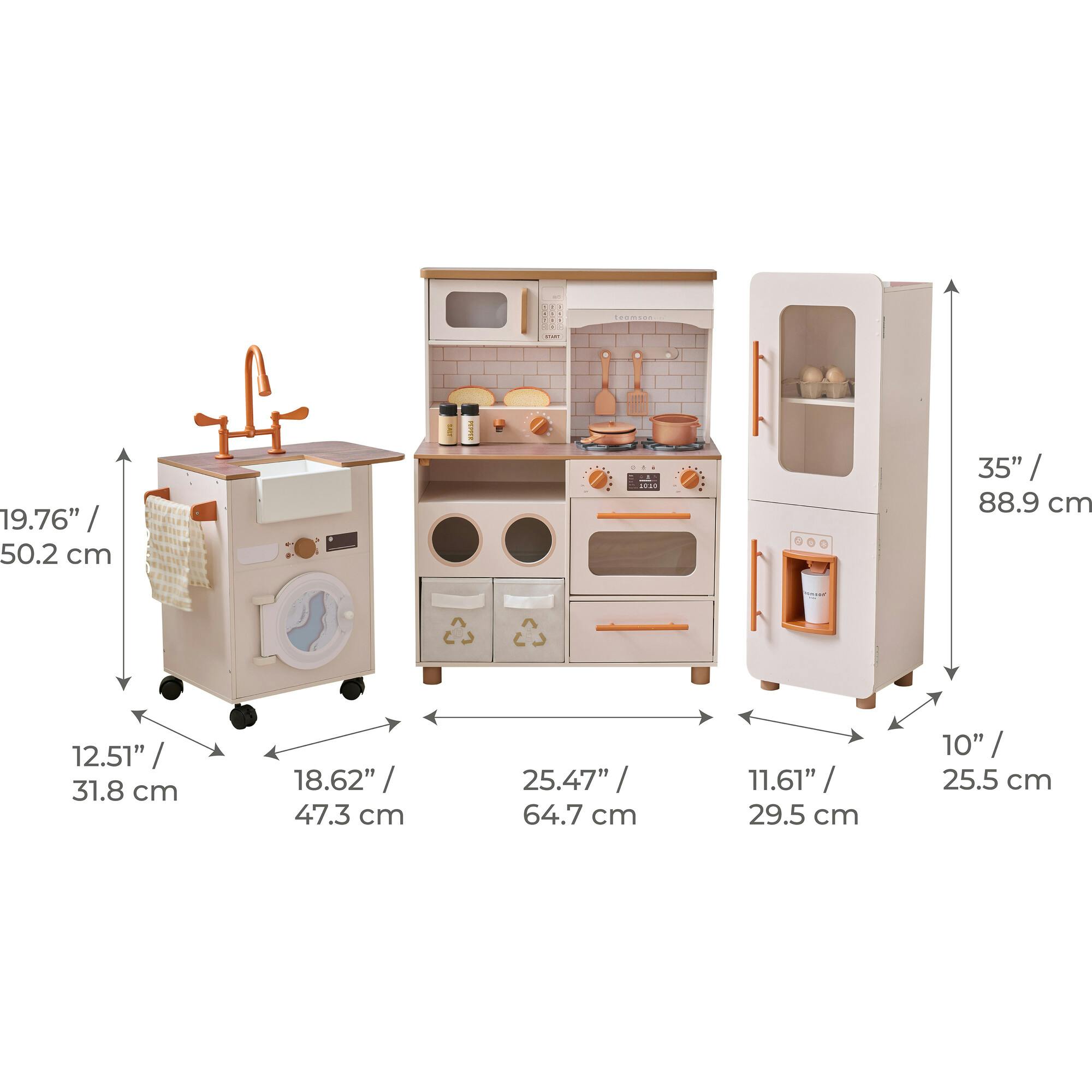 Teamson Kids Little Chef Savannah Wooden Play Kitchen with 21 Accessories