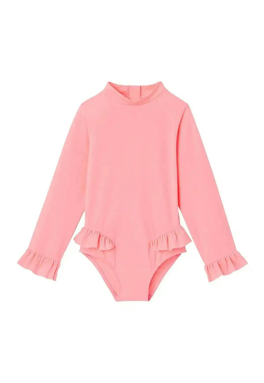 Baby Girl Anti-UV Jersey, Long Sleeves Neon Pink | BORA BORA BEBE