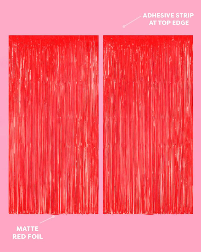 Cherry Red Curtain - set of 2 curtains