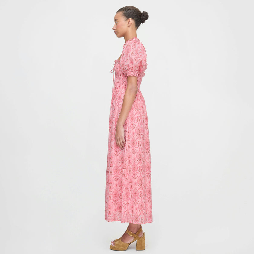 The Scarlett Nap Dress - Pink Palm Ikat