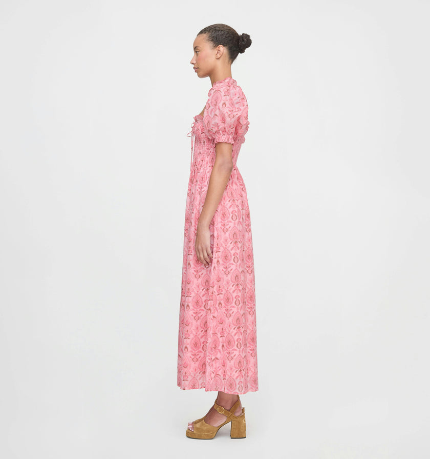 The Scarlett Nap Dress - Pink Palm Ikat