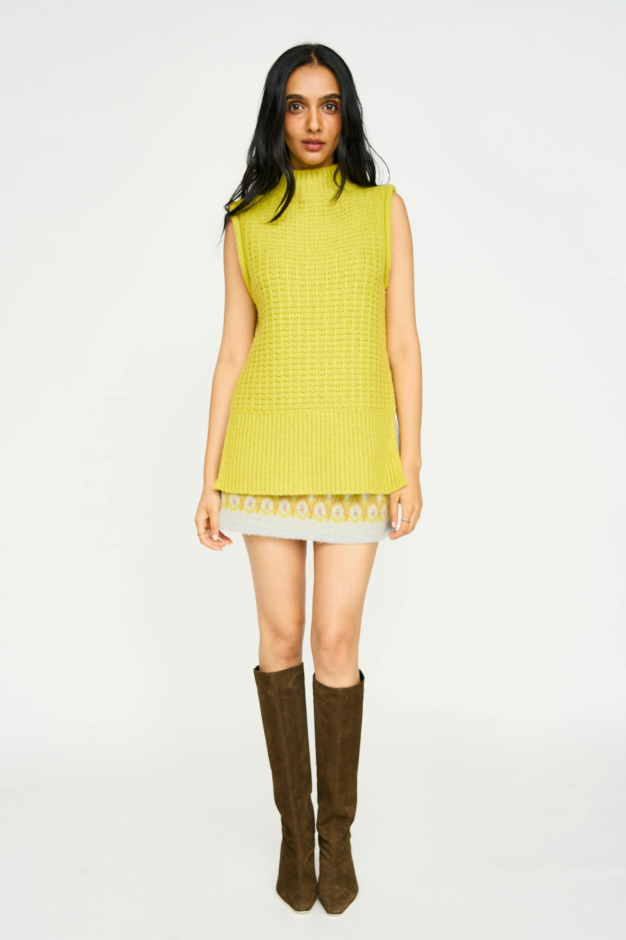 Aspen Sweater Vest in Lemongrass