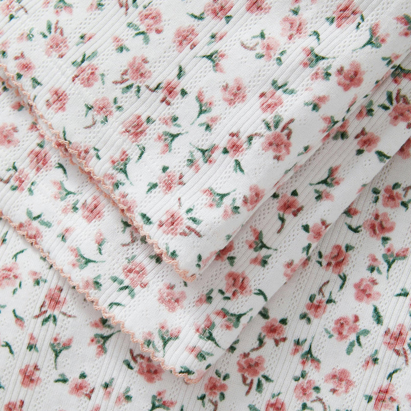 Women's Pointelle Pant in Pink Floral