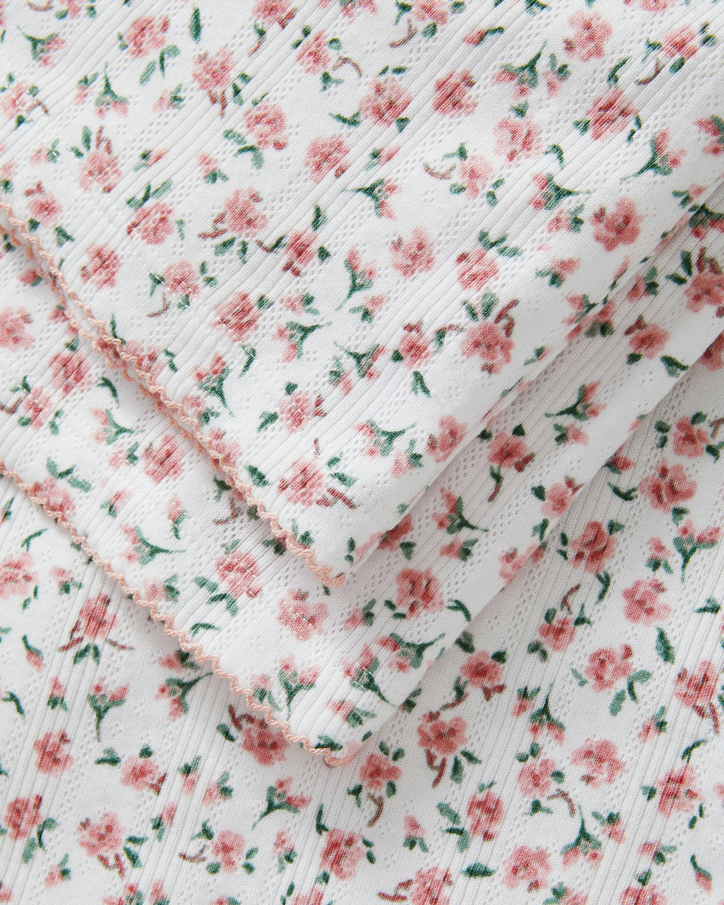 Women's Pointelle Pant in Pink Floral
