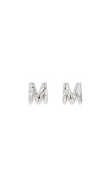 Monogram Studs in Silver