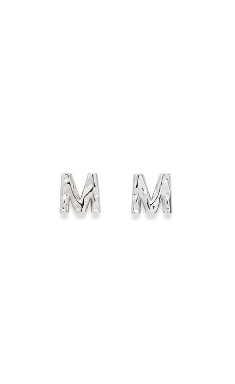 Monogram Studs in Silver