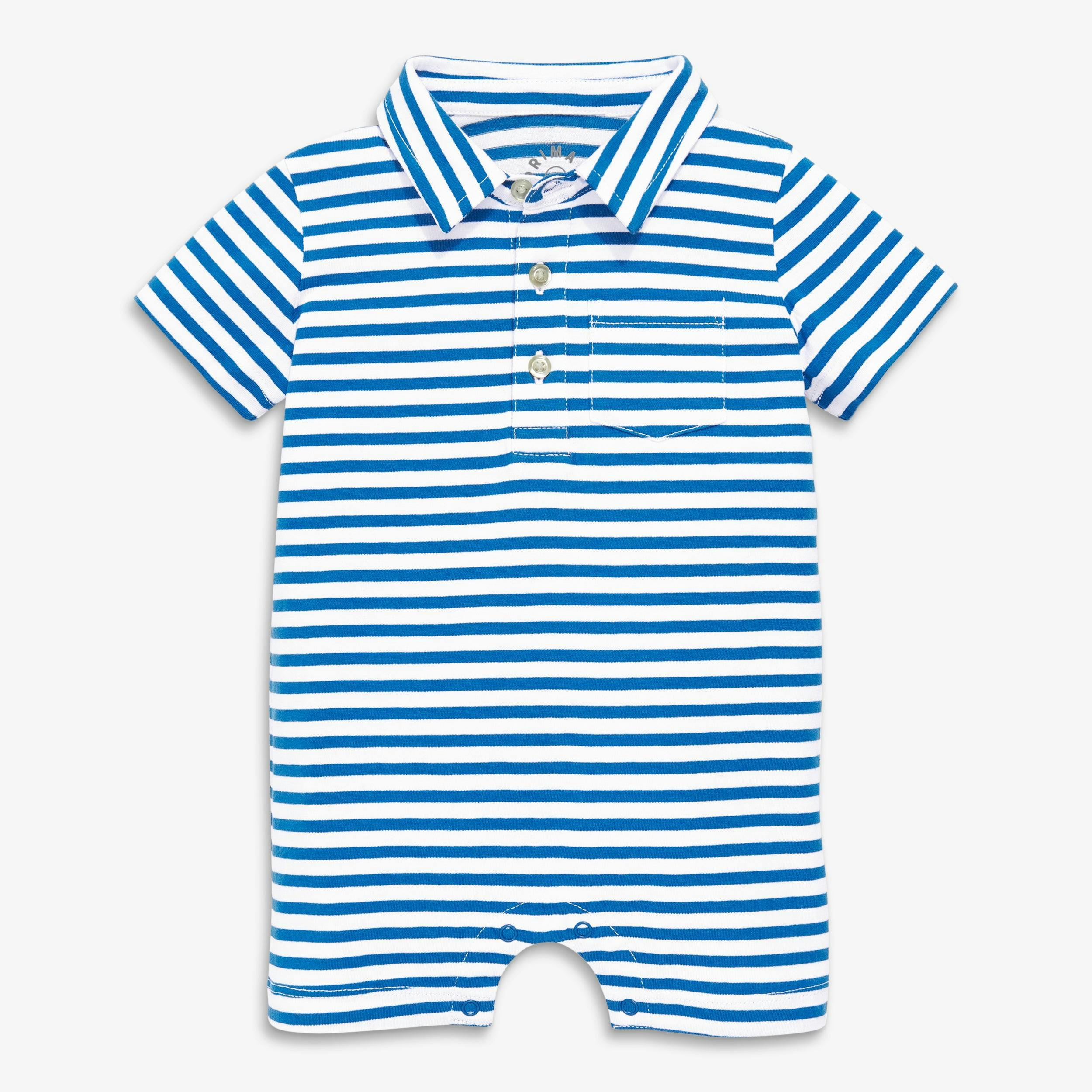 Clearance baby polo shortie in mini stripe