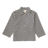 Organic Twill Button Jacket - Midnight Check